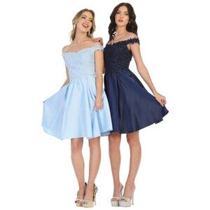 Baby Blue Dama Dresses for Quinceañera Style By May Queen MQ1766